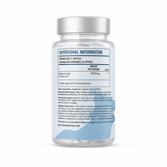FLORVIA Psyllium Husk Capsules for Digestion, Gut Health, Fiber & Weight Support