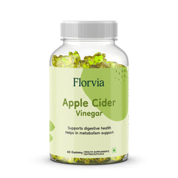 FLORVIA Apple Cider Vinegar Gummies with Folate & Vitamin B12 – 60 Gummies