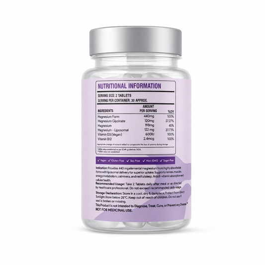 FLORVIA Magnesium Glycinate Tablets for Sleep, Stress Relief, Muscle & Nerve Support