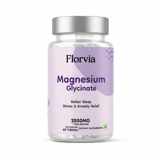 FLORVIA Magnesium Glycinate Tablets for Sleep, Stress Relief, Muscle & Nerve Support