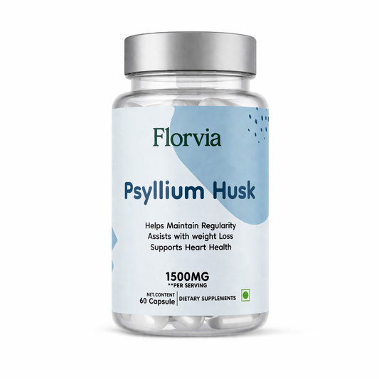 FLORVIA Psyllium Husk Capsules for Digestion, Gut Health, Fiber & Weight Support