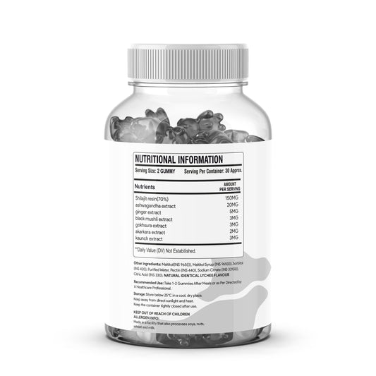 FLORVIA Shilajit Gummies with Ashwagandha & Herbal Extracts for Daily Vitality – 60 Gummies