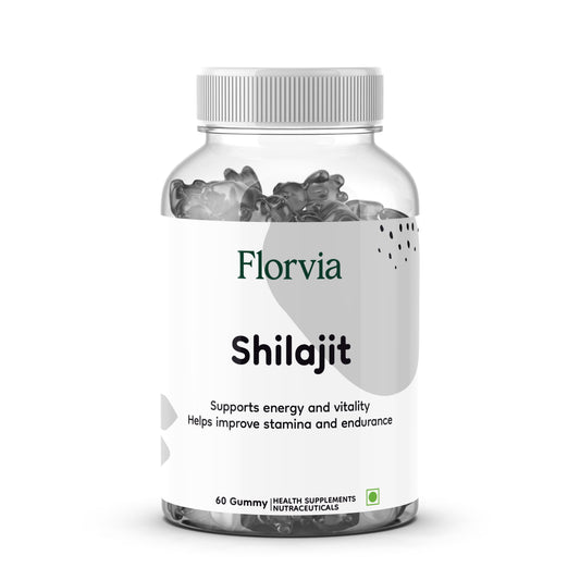 FLORVIA Shilajit Gummies with Ashwagandha & Herbal Extracts for Daily Vitality – 60 Gummies